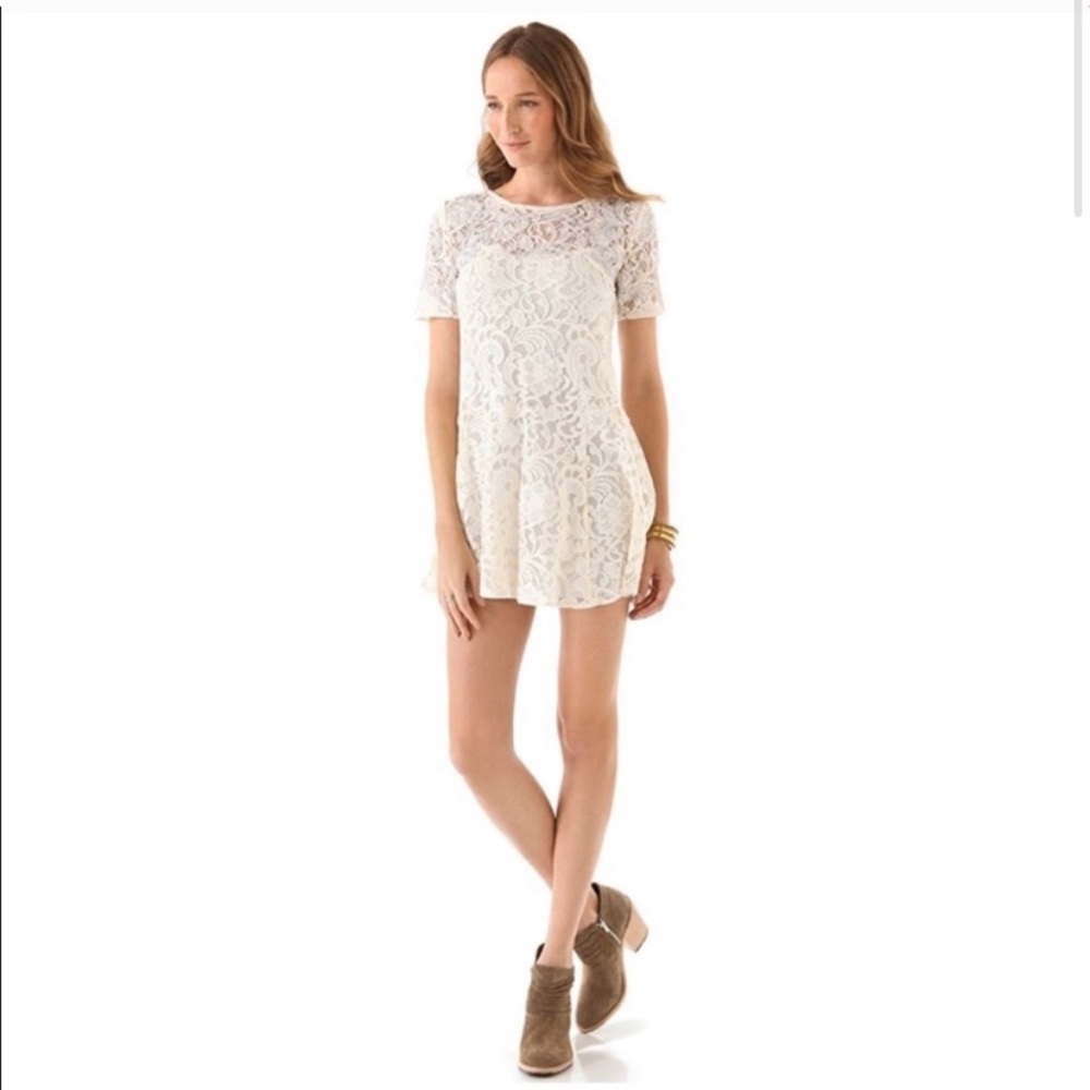 FREE PEOPLE Ivory Comb Beautiful Dreamer Dress L